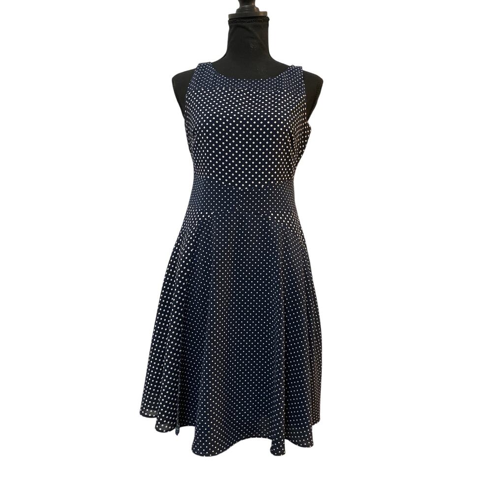 Limited Darling Navy Sleeveless Dress with White Dots Size 0